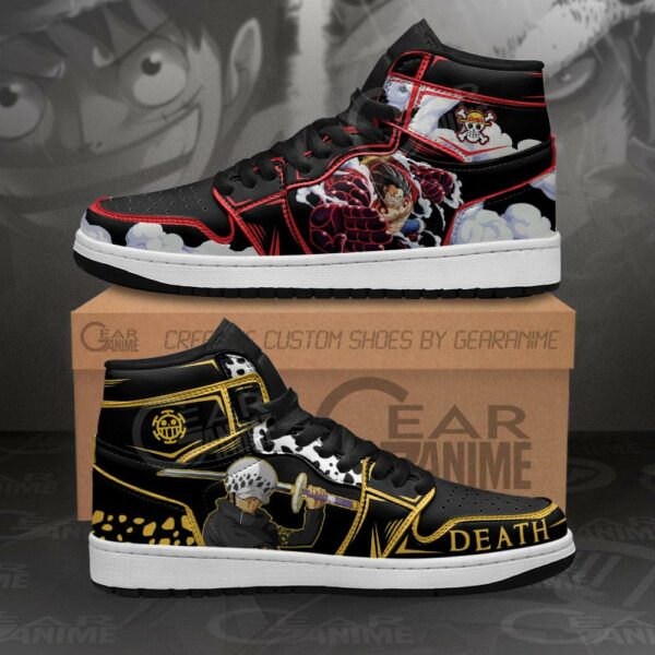 Luffy and Trafalgar Law Sneakers Custom One Piece Anime Shoes Friend Gifts 1