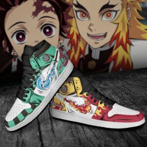 Tanjiro and Rengoku Sneakers Breathing Skill Demon Slayer Anime Shoes 7