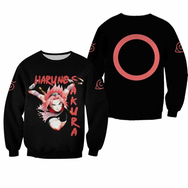 Naruto Haruno Sakura Shirt Clan Symbol Naruto Anime Hoodie Sweater 2