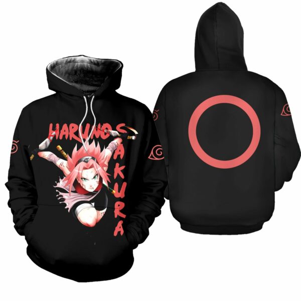 Naruto Haruno Sakura Shirt Clan Symbol Naruto Anime Hoodie Sweater 3