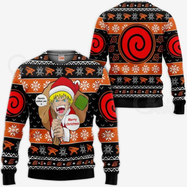 Naruto Ugly Christmas Sweater Badge Uzumaki Clan Custom Xmas Gift VA09 1