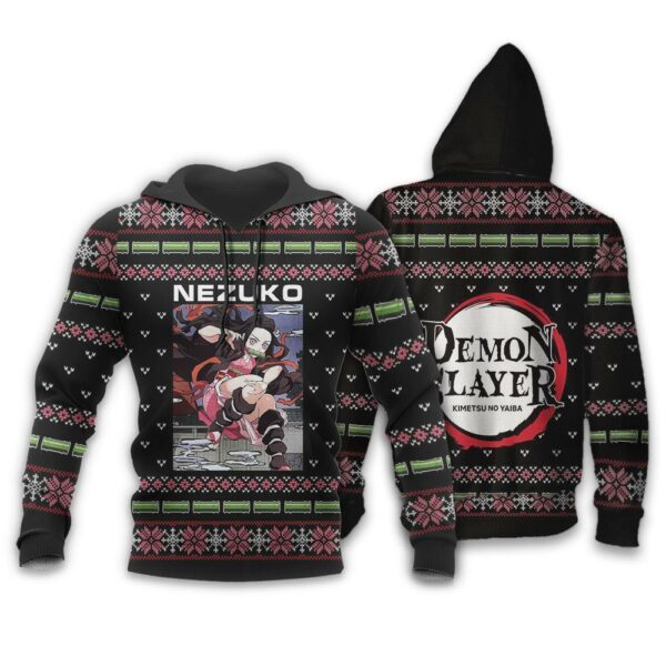 Nezuko Kamado Ugly Christmas Sweater Demon Slayer Anime Custom Clothes 3