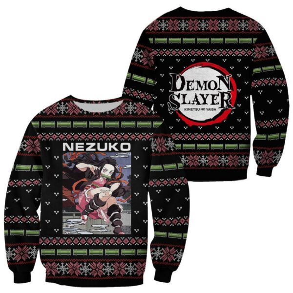 Nezuko Kamado Ugly Christmas Sweater Demon Slayer Anime Custom Clothes 1