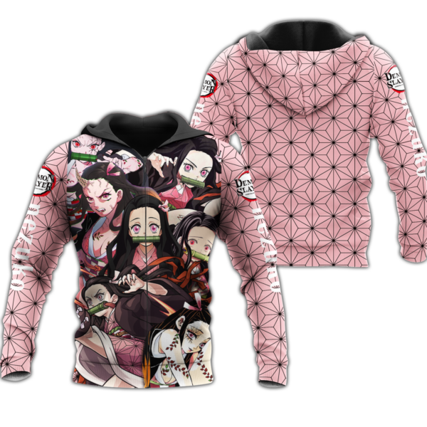 Nezuko Zip Hoodie Demon Slayers Shirt Costume Anime Fan Gift Idea VA06 1