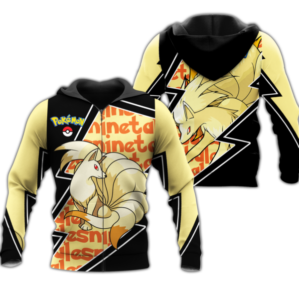 Ninetales Zip Hoodie Costume Pokemon Shirt Fan Gift Idea VA06 1