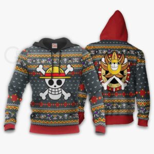 One Piece Ugly Christmas Sweater Straw Hat Priate Xmas Gift VA10 7