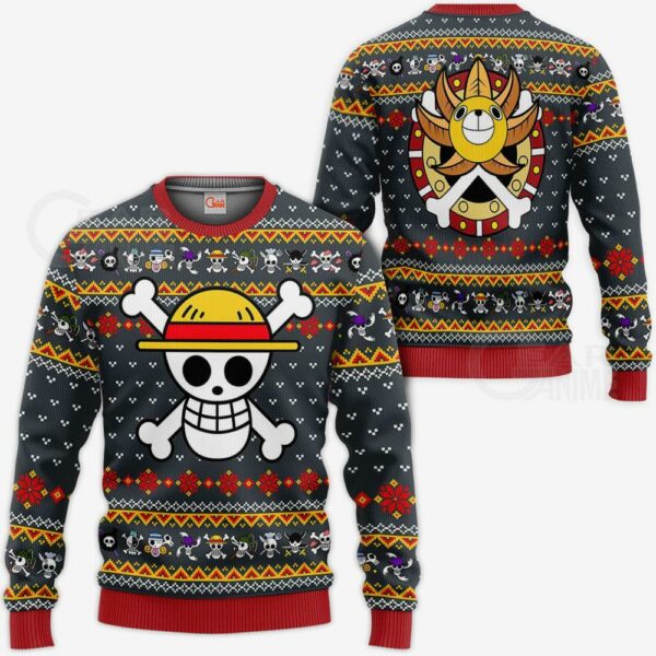 One Piece Ugly Christmas Sweater Straw Hat Priate Xmas Gift VA10 1