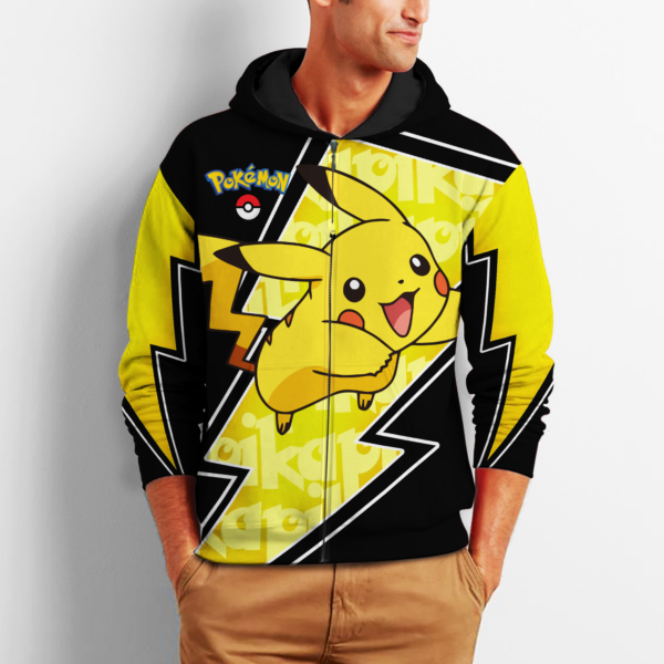 Pikachu Zip Hoodie Costume Pokemon Shirt Fan Gift Idea VA06 2