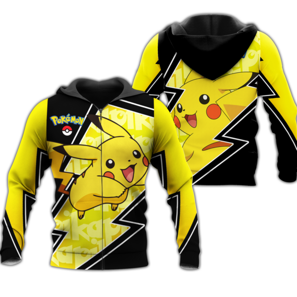 Pikachu Zip Hoodie Costume Pokemon Shirt Fan Gift Idea VA06 1