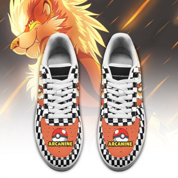 Poke Arcanine Sneakers Checkerboard Custom Pokemon Shoes 2