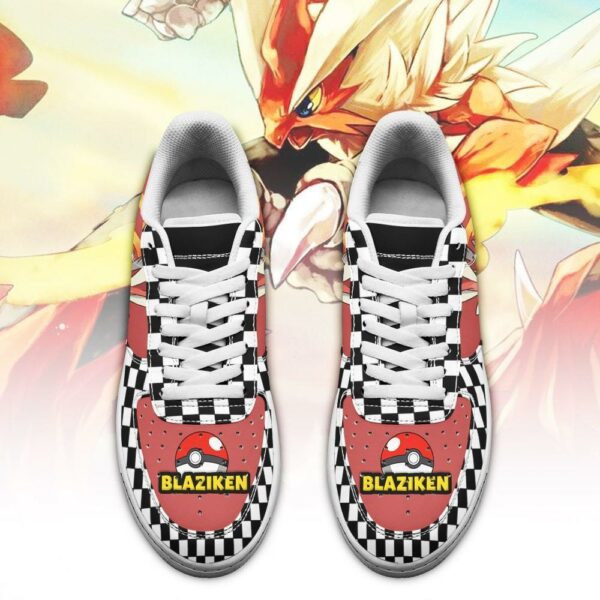 Poke Blaziken Sneakers Checkerboard Custom Pokemon Shoes 2