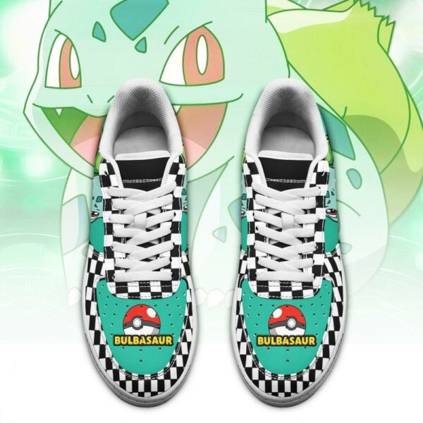 Poke Bulbasaur Sneakers Checkerboard Custom Pokemon Shoes 2