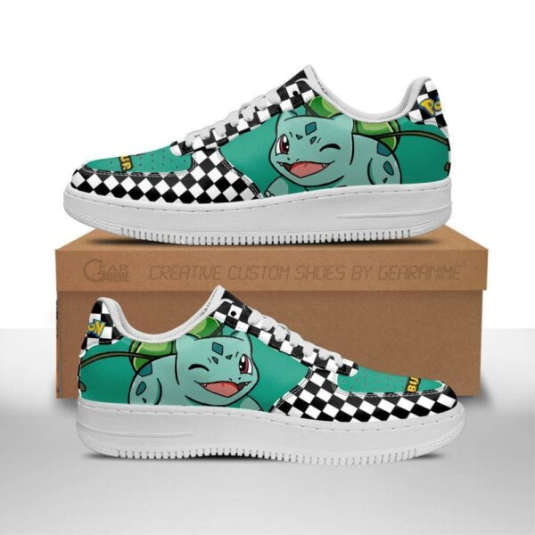 Poke Bulbasaur Sneakers Checkerboard Custom Pokemon Shoes 1