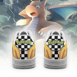 Poke Dragonite Sneakers Checkerboard Custom Pokemon Shoes 5