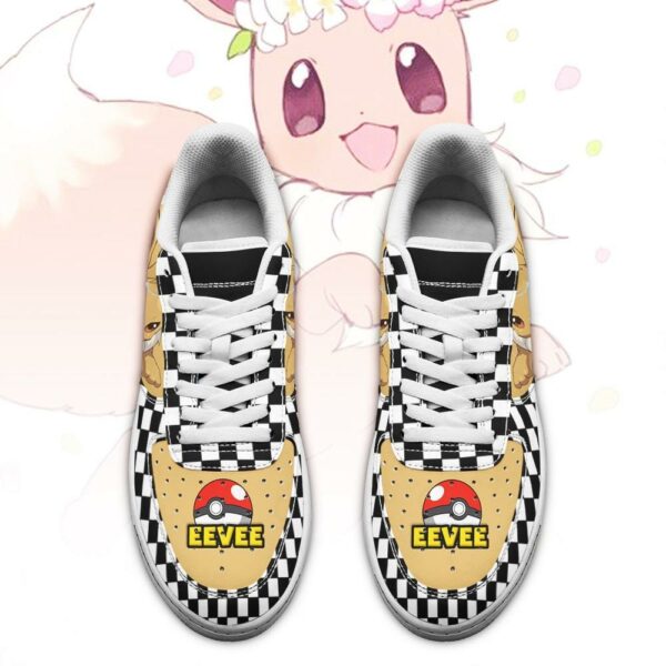 Poke Eevee Sneakers Checkerboard Custom Pokemon Shoes 2