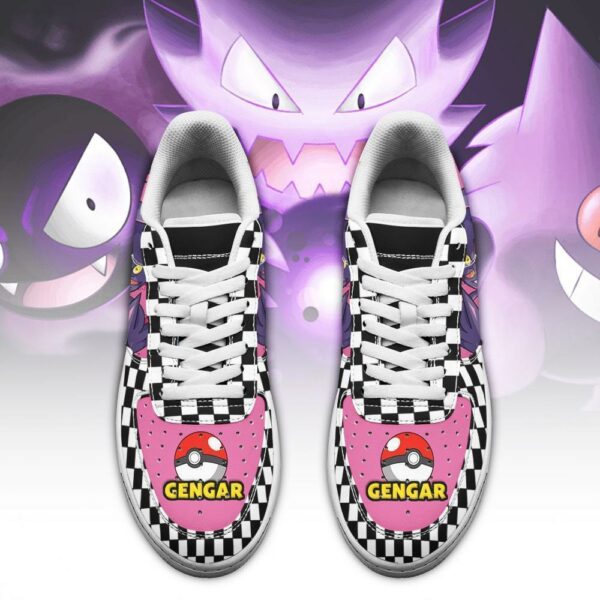 Poke Gengar Sneakers Checkerboard Custom Pokemon Shoes 2