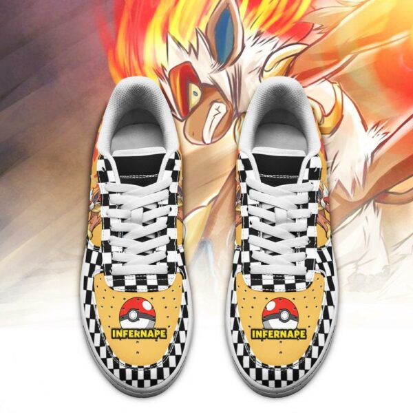 Poke Infernape Sneakers Checkerboard Custom Pokemon Shoes 2