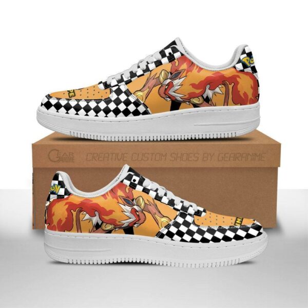 Poke Infernape Sneakers Checkerboard Custom Pokemon Shoes 1