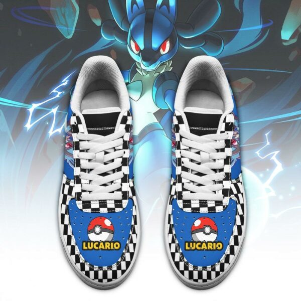 Poke Lucario Sneakers Checkerboard Custom Pokemon Shoes 2