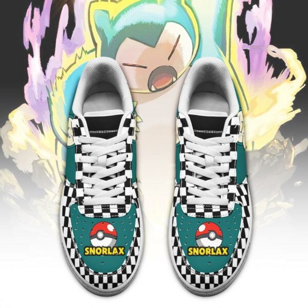 Poke Snorlax Sneakers Checkerboard Custom Pokemon Shoes 2