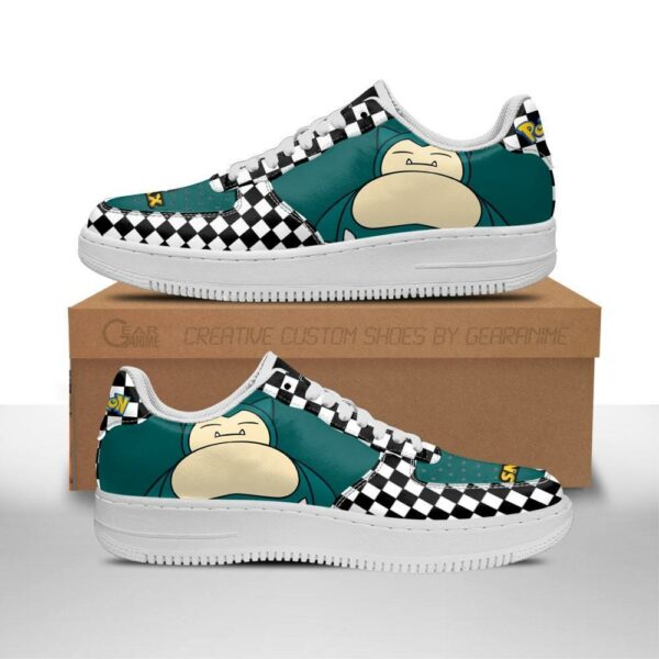 Poke Snorlax Sneakers Checkerboard Custom Pokemon Shoes 1