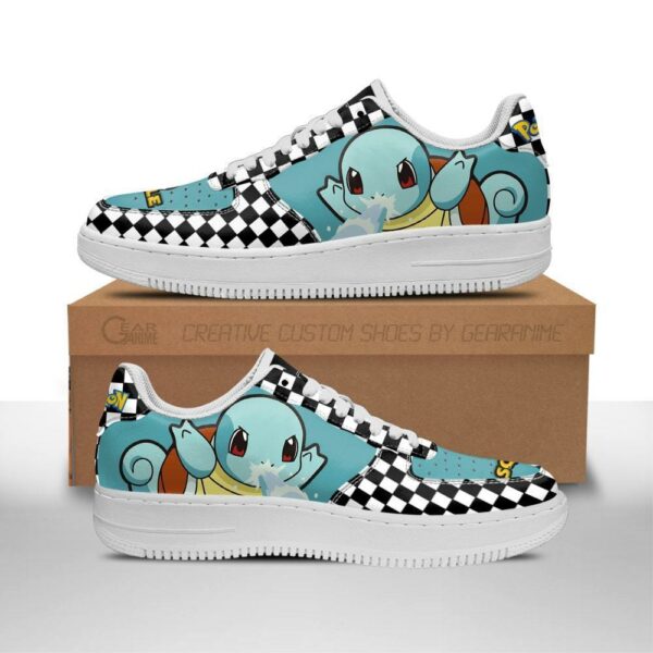 Poke Squirtle Sneakers Checkerboard Custom Pokemon Shoes 1