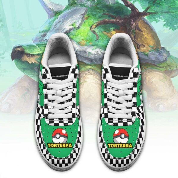 Poke Torterra Sneakers Checkerboard Custom Pokemon Shoes 2