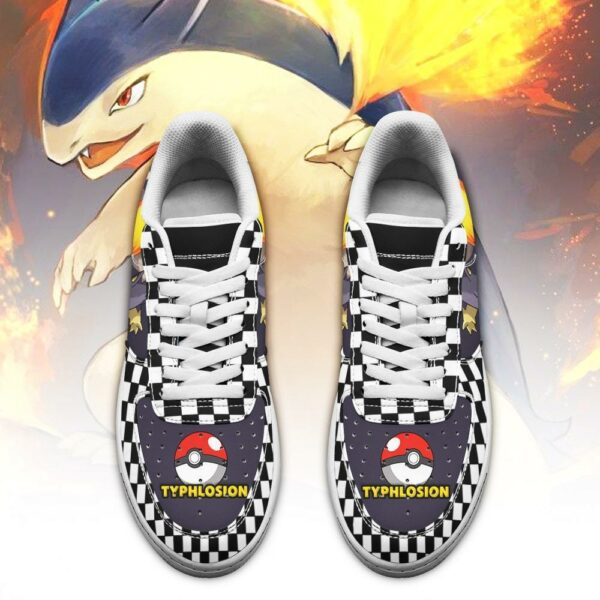 Poke Typhlosion Sneakers Checkerboard Custom Pokemon Shoes 2