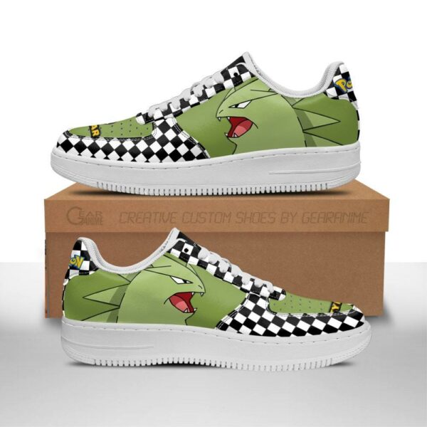 Poke Tyranitar Sneakers Checkerboard Custom Pokemon Shoes 1