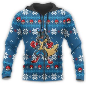 Pokemon Ugly Christmas Sweater Custom Lucario Xmas Gift Clothes 13