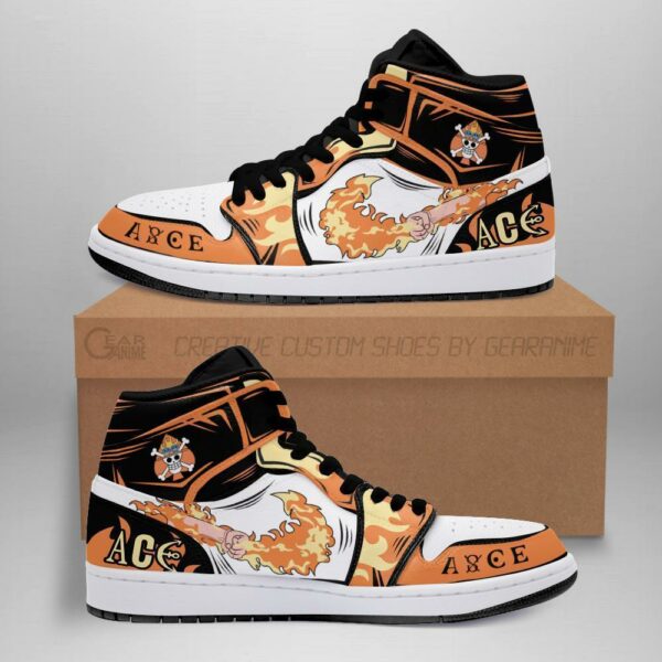 Portgas D. Ace Shoes Boots Fire Fist Skill One Piece Anime Sneakers 1