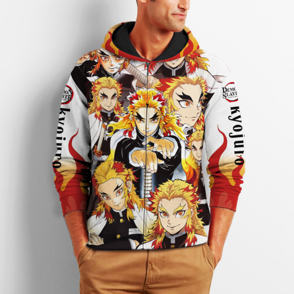 Rengoku Zip Hoodie Demon Slayers Shirt Costume Anime Fan Gift Idea VA06 2