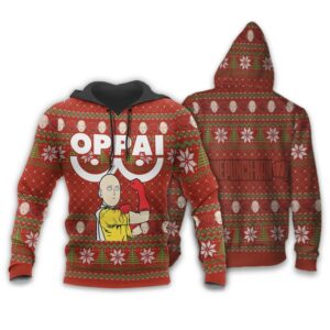 Saitama Oppai Ugly Christmas Sweater One Punch Man Anime Xmas Gift 9