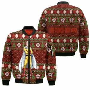 Saitama Ugly Christmas Sweater One Punch Man Anime Xmas Gift Custom Clothes 9