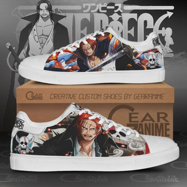 Red Hair Shanks Skate Shoes One Piece Custom Anime Shoes 1