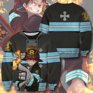 Shinra Kusakabe Fire Force Hoodie Shirt Anime Uniform Sweater Jacket 9