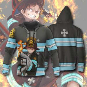 Shinra Kusakabe Fire Force Hoodie Shirt Anime Uniform Sweater Jacket 11