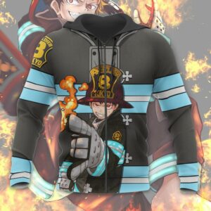 Shinra Kusakabe Fire Force Hoodie Shirt Anime Uniform Sweater Jacket 15