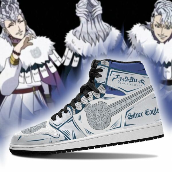 Silver Eagle Magic Knight Sneakers Black Clover Sneakers Anime 3