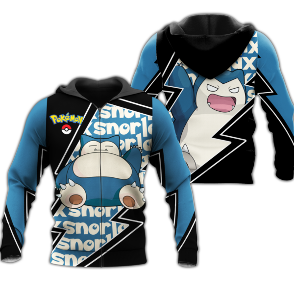 Snorlax Zip Hoodie Costume Pokemon Shirt Fan Gift Idea VA06 1