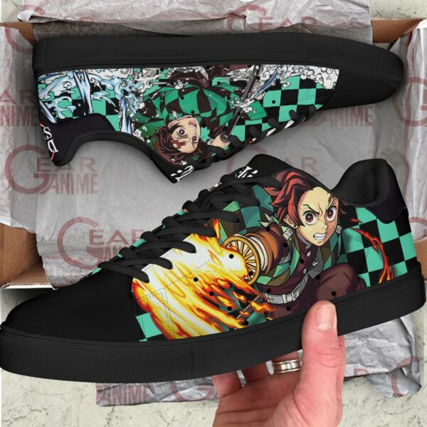 Tanjiro Sun & Water Breathing Skate Shoes Demon Slayer Anime Custom Shoes PN10 2