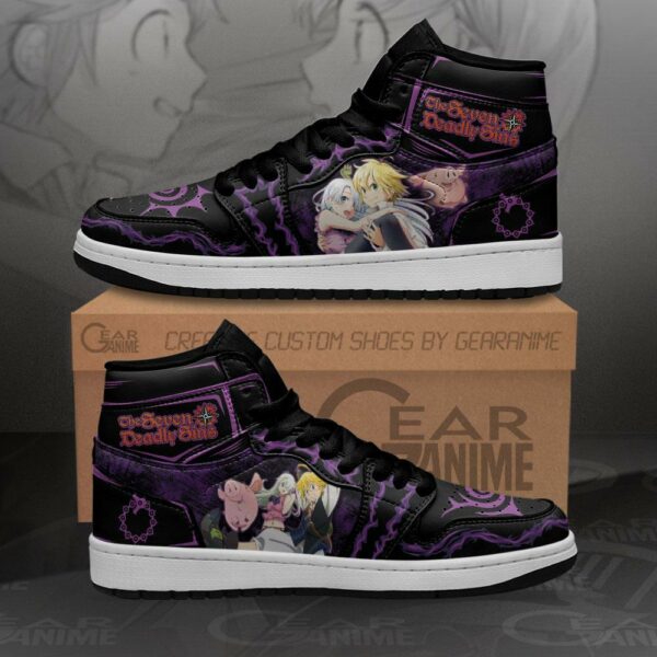 The Seven Deadly Sins Sneakers Meliodas and Elizabeth Anime Custom Shoes 2