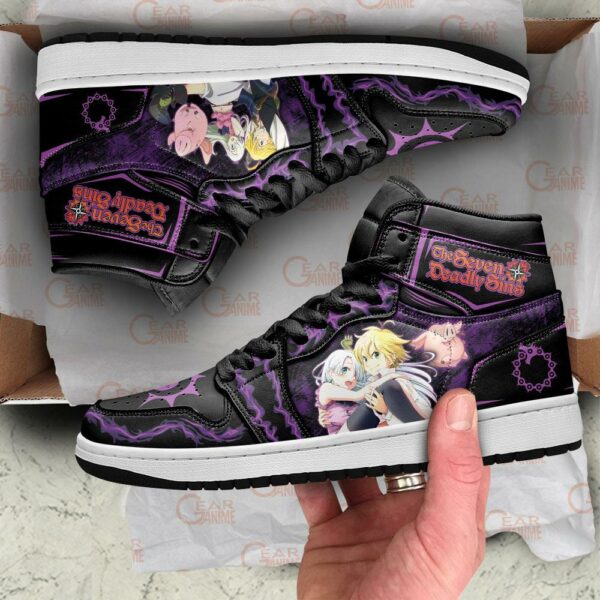 The Seven Deadly Sins Sneakers Meliodas and Elizabeth Anime Custom Shoes 1