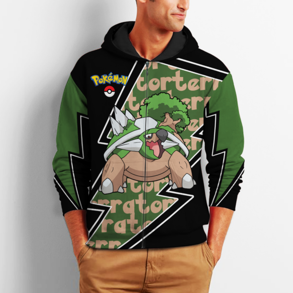 Torterra Zip Hoodie Costume Pokemon Shirt Fan Gift Idea VA06 2