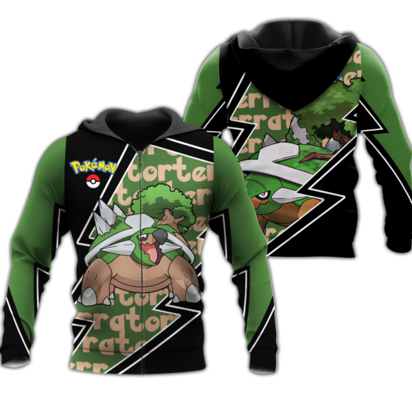 Torterra Zip Hoodie Costume Pokemon Shirt Fan Gift Idea VA06 1