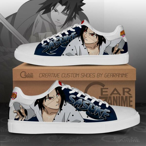 Uchiha Sasuke Skate Shoes Naruto Anime Custom Shoes PN10 1