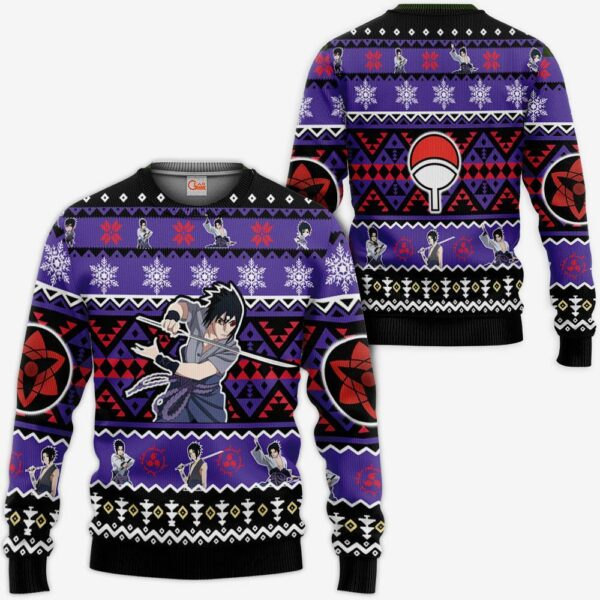 Uchiha Sasuke Ugly Christmas Sweater Custom Naruto Xmas Gifts Idea 1