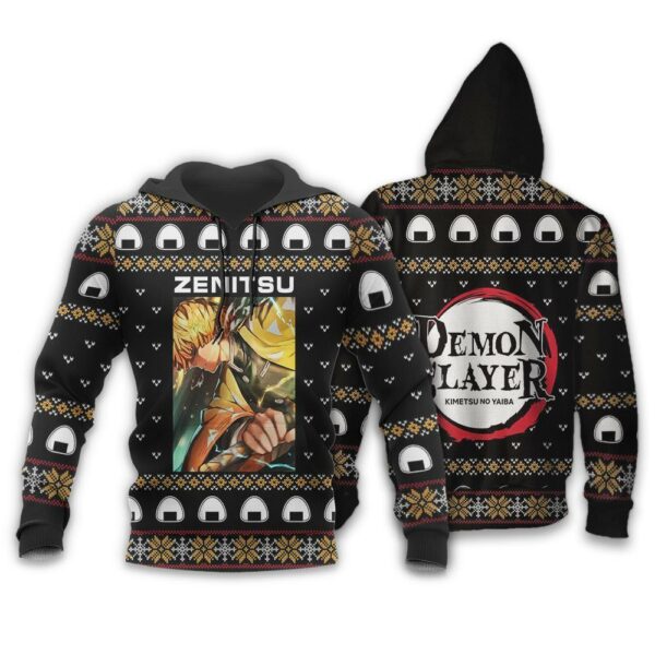 Zenitsu Agatsuma Ugly Christmas Sweater Demon Slayer Anime Custom Xmas Clothes 3