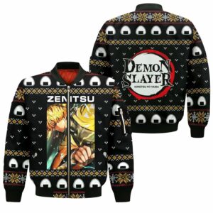 Zenitsu Agatsuma Ugly Christmas Sweater Demon Slayer Anime Custom Xmas Clothes 10