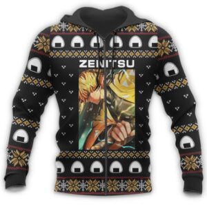 Zenitsu Agatsuma Ugly Christmas Sweater Demon Slayer Anime Custom Xmas Clothes 13